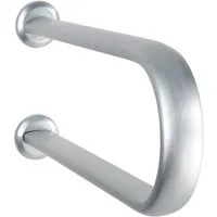 WENKO WC-Aufstehhilfe Bad Stützgriff Secura Premium Badstützgriff Wand, belastbar bis 120 kg, Aluminium, 53 x 6.5 x 23 cm, Silber matt