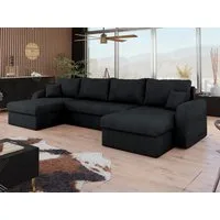 MIRJAN24 Wohnlandschaft Kris U Cord, mit Schlaffunktion und drei Bettkasten, U-Form mit Kissen-Set, L: 304 cm