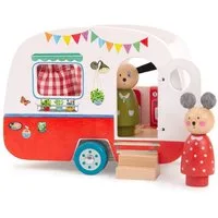 Moulin Roty Puppenwohnwagen Wohnwagen Wohnmobil Holzspielzeug Holzauto