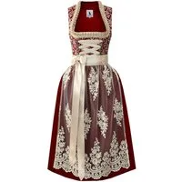 Alpenmärchen Dirndl Langes Dirndl Thea in rot - ALM987