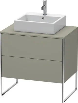 Duravit XSquare Konsolenwaschtischunterbau bodenstehend Stein Grau Seidenmatt 800x548x778 mm - XS492 XS492009292