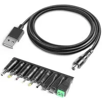 HKY 11 in 1 USB zu DC Kabel Konverter Universal Adapter USB Kabel Netzteil (für Tablet JBL Pulse Samsung Handy Ladegerät)