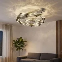 GLOBO LIGHTING LED Deckenleuchte, LED-Leuchtmittel fest verbaut, Neutralweiß, Deckenlampe Deckenleuchte Wohnzimmerlampe LED Kristalllampe rauch