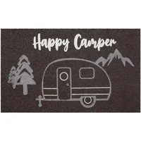 Wecon home Fußmatte Happy Camper, rechteckig, Höhe: 18 mm, rutschfest, robust, innen, Außenbereiche überdacht, schwer