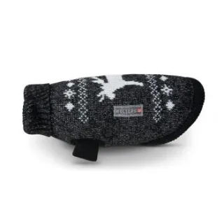 Wolters Strickpullover Elch mit Glitzer Hundezubehör schwarz/ silber 50 cm