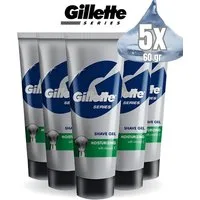 Gillette Rasiergel Serie Moisturizing Shave Gel mit Vitamin E, 5er Pack (5x 60 gr)
