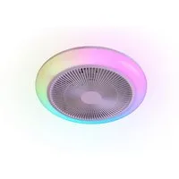 Reality Leuchten LED Deckenleuchte HOLMSUND mit Ventilator, Deckenventilator mit RGB Licht Farbwechsel, CCT - über Fernbedienung, Dimmfunktion, Farbwechsel, Timerfunktion, Ventilatorfunktion, getrennt schaltbar, mehrere Helligkeitsstufen, LED fest in