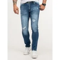 Rock Creek Straight-Jeans Herren Jeans Stonewashed Blau RC-2436