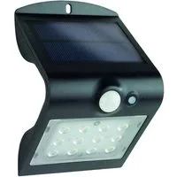 REV Außen-Wandleuchte, Bewegungsmelder, LED fest integriert, Neutralweiß, Solarleuchte mit Bewegungsmelder, Solarlicht für Haus-wand, Schwarz