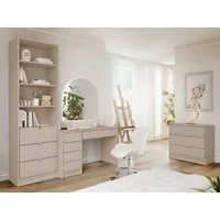 MIRJAN24 Wohnzimmer-Set Tireno V, (3er-Set, Kommode, Schreibtisch, Regal), Aluminiumgriffe in der Farbe Gold