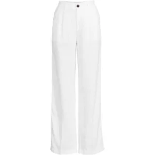 Leinenhose High Waist mit weitem Bein, Damen,  Weiß, Leinen, by Lands' End