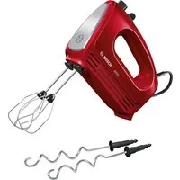 BOSCH Handmixer MFQ2420R CleverMixx Knethaken, Rührbesen, Edelstahl, 400 W, spülmaschinenfest, 4 Stufen, Turbostufe, rot