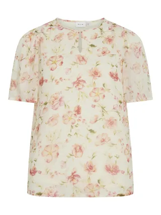 VILA - VIEMMA S/S O-NECK TOP/KA Cloud Dancer - Gr. - 36