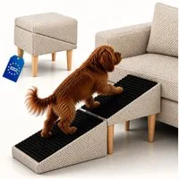 Outentin Haustiertreppe Hundetreppe klappbar mit Polster - Hunderampe Sofa Bett Katze (100 kg Belastbarkeit 2-in-1 Funktion 72x36x36 cm, 16 Farben, 1-St., Rutschfeste Oberfläche, Gelenkschonend, Pflegeleicht, Für Innenbereich)