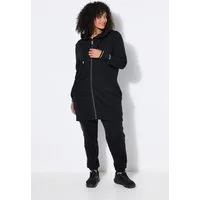 Ulla Popken Sweatjacke Sweatjacke Zierpaspel Oversized Kapuze