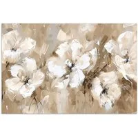 MuchoWow Poster Blumen - Beige - Abstrakt - Modern, (1 St), Poster ohne Rahmen, Wandbild, Wandposter, 30x20 cm