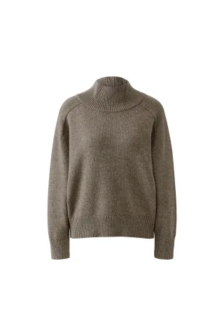 Oui - Pullover taupe mel - Gr. - 38