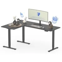 FLEXISPOT Eckschreibtisch Q1L L-Computertisch mit 25mm dicker Tischplatte (4 Höhen-Speicherplätze & Anti-Kollisionssystem & Geräuschlos), Höhenverstellbarer L-Form Schreibtisch 180 x 120 cm
