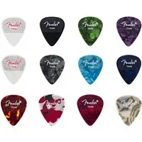 Fender Plektrum, 351 Dotted Celluloid Picks thin - Plektren Set