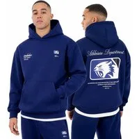 Smilodox Hoodie Striver, Kapuzenpullover Oversized mit Backprint, Kängurutasche Rippbündchen Smilodox Patch Brustprint Streetwear Gym Freizeit