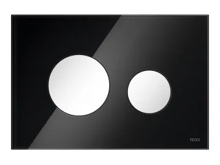 Tece loop WC-Betätigungsplatte Zweimengen Glas schwarz glzd. Tasten weiß glzd., 9240654 9240654