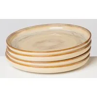 Gipfelstück Dessertteller Teller Set, Nebelwald, (4 St), Scandi-Style, glänzende Reaktivglasur, jedes Stück ein Unikat