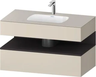 Duravit Qatego Einbauwaschtisch mit Konsolenwaschtischunterbau Taupe Supermatt 1000x550x600 mm - QA4 QA4786080830000