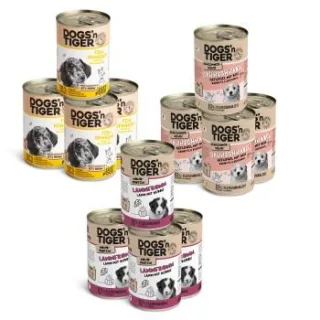 Dogs'n Tiger Dogs’n Tiger Junior Hundefutter, Nassfutter, Mixpaket Happy Puppy