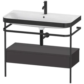Duravit Happy D.2 Plus c-bonded Set mit Metallkonsole und Schubkasten Graphit Supermatt 975x490x850  HP4743O8080