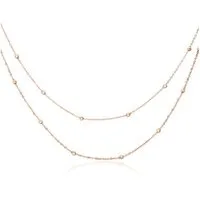 JEWLIX Edelstahlkette Zweireihige Damenkette in Roségold geziert mit Kugeln N5148-R