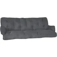 Beautissu Sitzauflage Sitzkissen für Hollywoodschaukel Flair HS, 180x50x8cm, Graphit, Garten Auflage mit Zwei Kissen, Polster für Gartenbank Polsterauflage