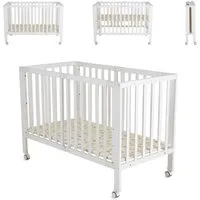 Cangaroo Komplettbett Baby Gitterbett Nova Holz, faltbar, höhenverstellbar, Matratze, Räder