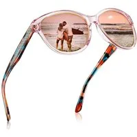 LuxusKollektion Retrosonnenbrille Sonnenbrille Damen verspiegelte polarisierte UV400 M4-verspiegelt Rosa