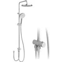 GarveeMore Brausegarnitur Duschsystem Regendusche, Duschset inkl, Einstellbare Einbauhöhe-D25cm