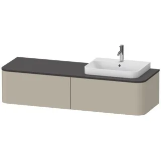 Duravit Happy D.2 Plus Konsolenwaschtischunterbau wandhängend Taupe Seidenmatt 1600x550x354 mm - HP4 HP4944R60600010