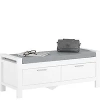 SoBuy Sitzbank FSR74, Schuhschrank schmal, Schuhbank mit Sitzfläche Schuhregal, Garderobenbank mit Stauraum mit 2 Schubladen Bettbank mit Sitzfläche