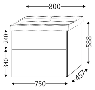 Sanipa Waschtischunterbau mit Auszügen 3way BS51408