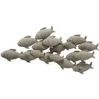 mucHome Wanddekoobjekt Fischschwarm aus Metall, Wandbild Wanddeko Fische