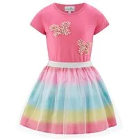 happy girls Jerseykleid mit tollem Tüllrock und hochwertig applizierten Schmetterlingen