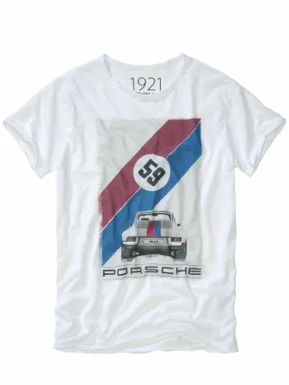 1921 T-Shirts Herren T-Shirt Carrera Weiß 100 % Baumwolle