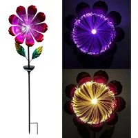 Online-Fuchs Gartenstecker magische Blume aus Metall, LED Solarleuchten für außen (warmweiß oder im seichten Farbwechsel, 100 cm groß) Dekoration für Garten, Balkon und Terrasse - Frühling, Sommer