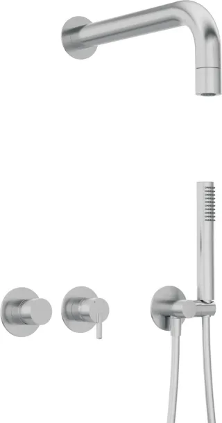 Neuesbad Serie 600 Unterputz Dusch-Set mit fester Kopfbrause Neuesbad, edelstahl gebürstet NB1NQS_F0XK1