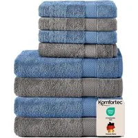 Komfortec Handtuch Set aus 100% Baumwolle, 4 Handtücher 50x100 cm und 4 Badetücher 70x140 cm, Frottee (Packung, 8-St), Duschtücher & Badehandtuch, Weich, Towel, Groß