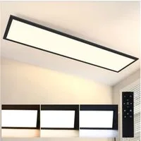 Nettlife LED Panel Deckenleuchte Schwarz Dimmbar -120 x 30 cm flaches, LED fest integriert, Warmweiß Neutralweiß Kaltweiß, Wohnzimmerlampe Küche Schlafzimmer Flur