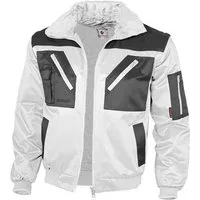 Qualitex Workwear Pilotenjacke Pilotenjacke zweifarbig weiß/grau, Gr. 4XL