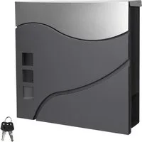 ML-DESIGN Briefkasten Wandbriefkasten Postkasten Design Briefkastenanlage Postbox, Standbriefkasten mit Zeitungsfach inkl. 2 Schlüssel Stahl