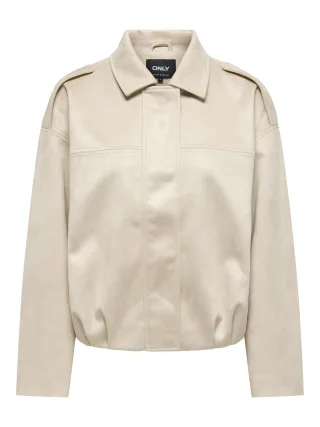 ONLY - ONLAMBER FAUX SUEDE JACKET OTW Pumice Stone - Gr. - S