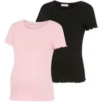 Neun Monate Umstandsshirt 2er Pack Schwangerschafts-Shirts (Packung, 2-tlg., 2) T-Shirts für Schwangerschaft und danach