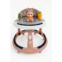 LUCHS Babywalker Babywalker Lauflernhilfe – stabiles Gehfrei für Babys mit Spielcenter, Grau, Grün, Rosa & Blau – Tierdesign Bär & Hase