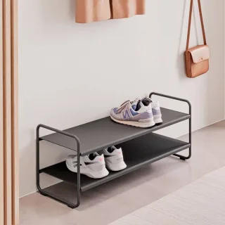 Zone Denmark Schuhregal 2 Ebenen flach | Metall Schwarz